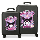 Sanrio Kuromi Wonder Fest Juego de Maletas Negro 55/65 cms Rígido 7,54 kgs Cierre de combinación Lateral ABS 7,54 kgs 89LExtensible Equipaje de Mano