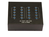KALEA-INFORMATIQUE Estación de Carga y HUB USB Tipo Industrial. 20 Puertos USB 3.0 5G con Fuente de Alimentación de 20A. Montable o en Bastidor