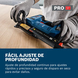 Clavadora para madera a batería GNH 18V-35 con Bosch Professional 18V System (bajo retroceso, motor Brushless sin escobillas, incl. gancho para el cinturón)