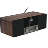 TechniSat DIGITRADIO 3 - Sistema Compacto de Radio Estéreo Dab (Dab+, FM, Reproductor de CD, Bluetooth, USB, Conexión para Auriculares, Entrada AUX, Radio Reloj Despertador, Pantalla OLED) Nogal