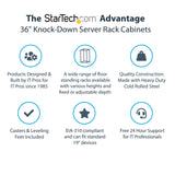 StarTech.com Armario Rack para Servidores 12U 19" 4 Columnas, Rack de Servidores con Carriles de Montaje Ajustables