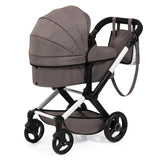 Bayer Design 17086AB Cochecito de muñeca Combi Xeo, Carro para muñecos, Bolsa, Convertible, Regulable en Altura