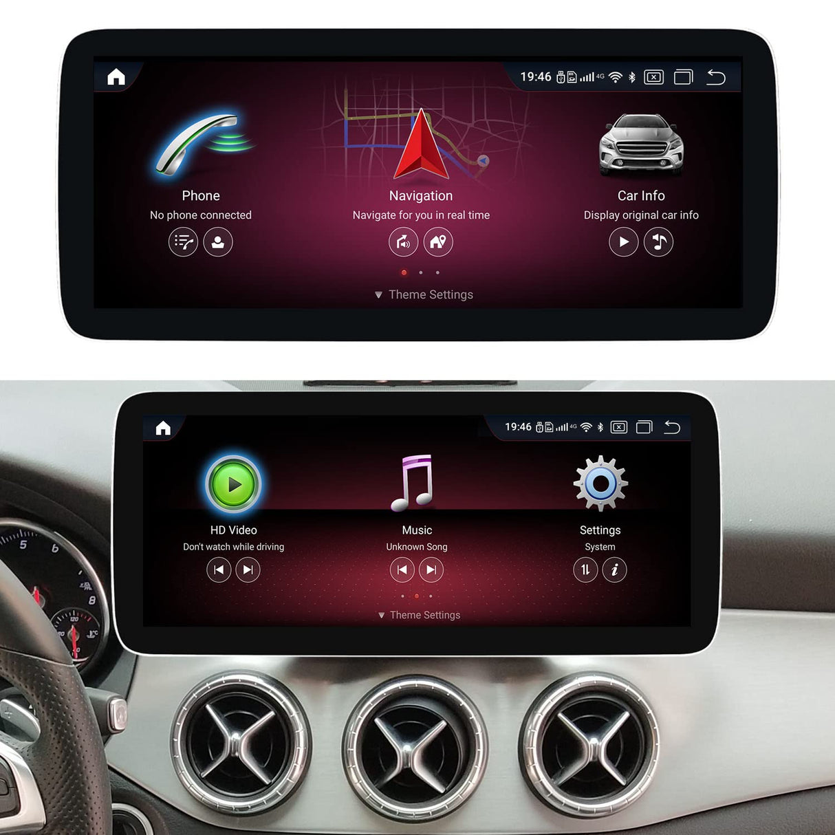 12.3inch Android Pantalla CarPlay Autoradio para Mercedes Benz A CLA GLA W176 W117 X156 NTG5
