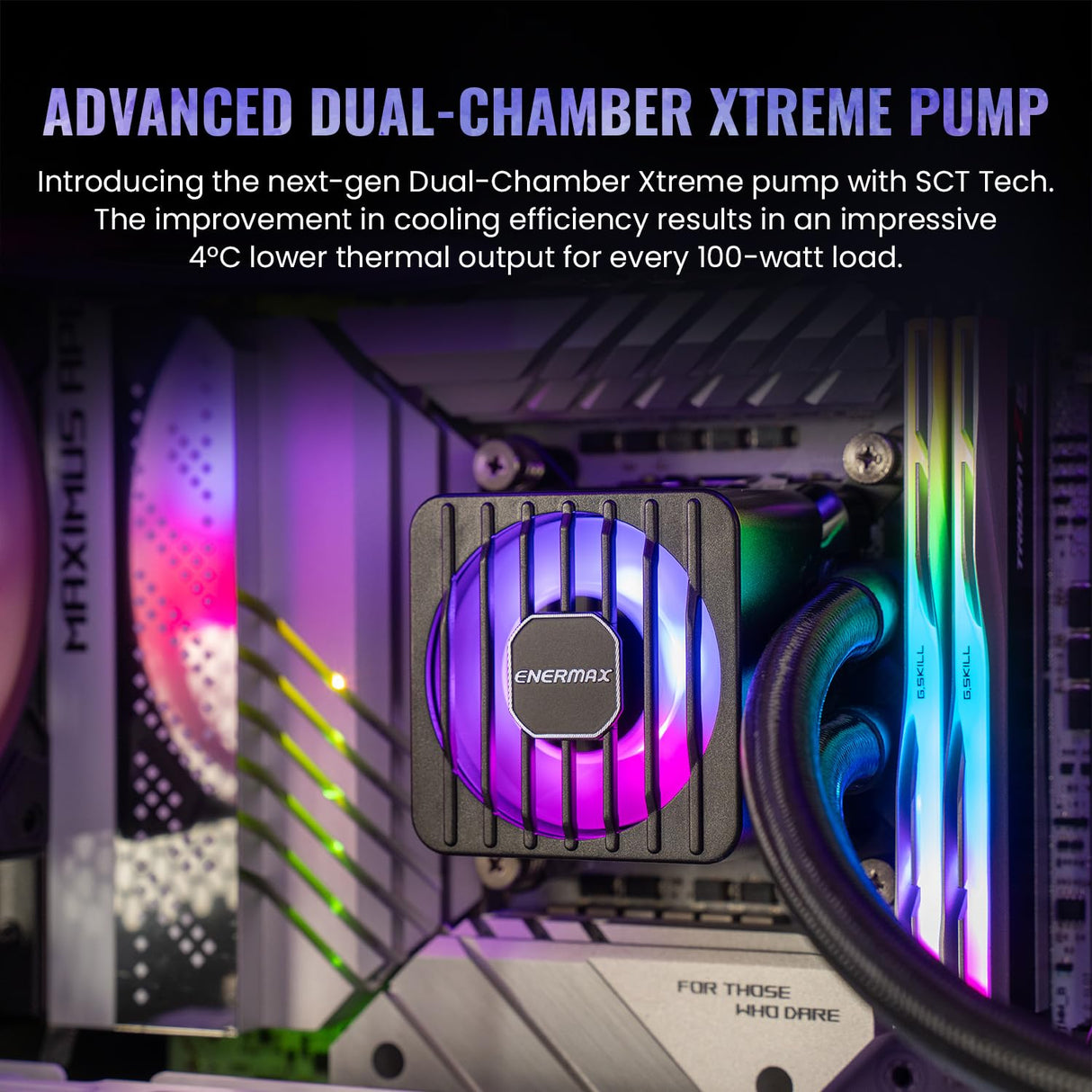 ENERMAX LIQMAXFLO 360mm Refrigeración Líquida CPU AIO - Bomba de Doble Cámara de Alto Rendimiento - ARGB VRM Ventilador - 400W+ TDP - 3x 120 PWM ARGB Silencio Ventilador - LGA 1700 y AM5/AM4 - Negro