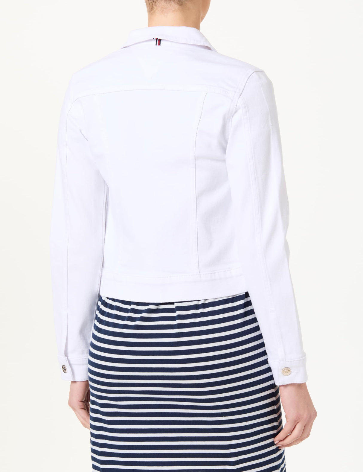 Tommy Hilfiger Cazadora vaquera Mujer Slim Fit, Blanco (Th Optic White), 44
