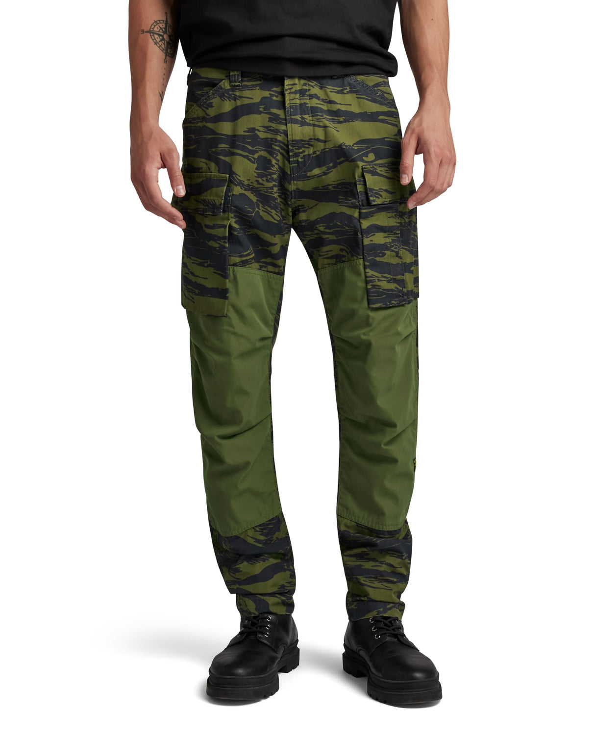 G-STAR Para Hombre Pantalones 3D Regular Tapered Cargo 2.0, Multicolor (Shadow Olive 2L Tiger Camo D24308-D386-G393), 36W / 34L