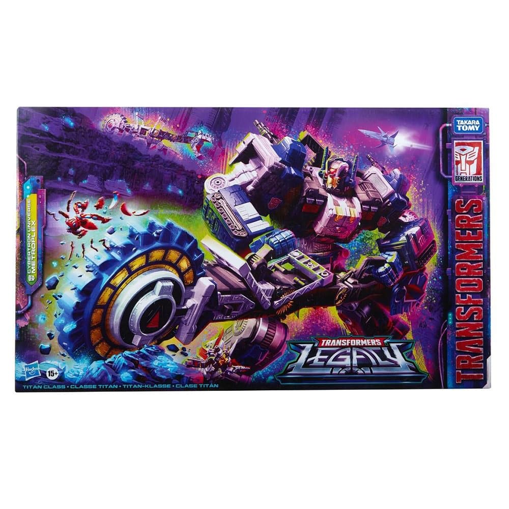 Transformers Juguetes Generations - Legacy Series - Clase Titán - Figura de Cybertron Universe Metroplex de 55,5 cm - A Partir de 15 años, F2986