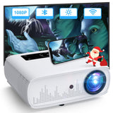 HOPVISION Proyector, 15000 Lux Nativo 1080P Full HD Home Cinema Video Proyector 4K with Bluetooth WLAN Pantalla de 350'' Compatible con TV Stick, HDMI, USB, X-Box, iOS/Android