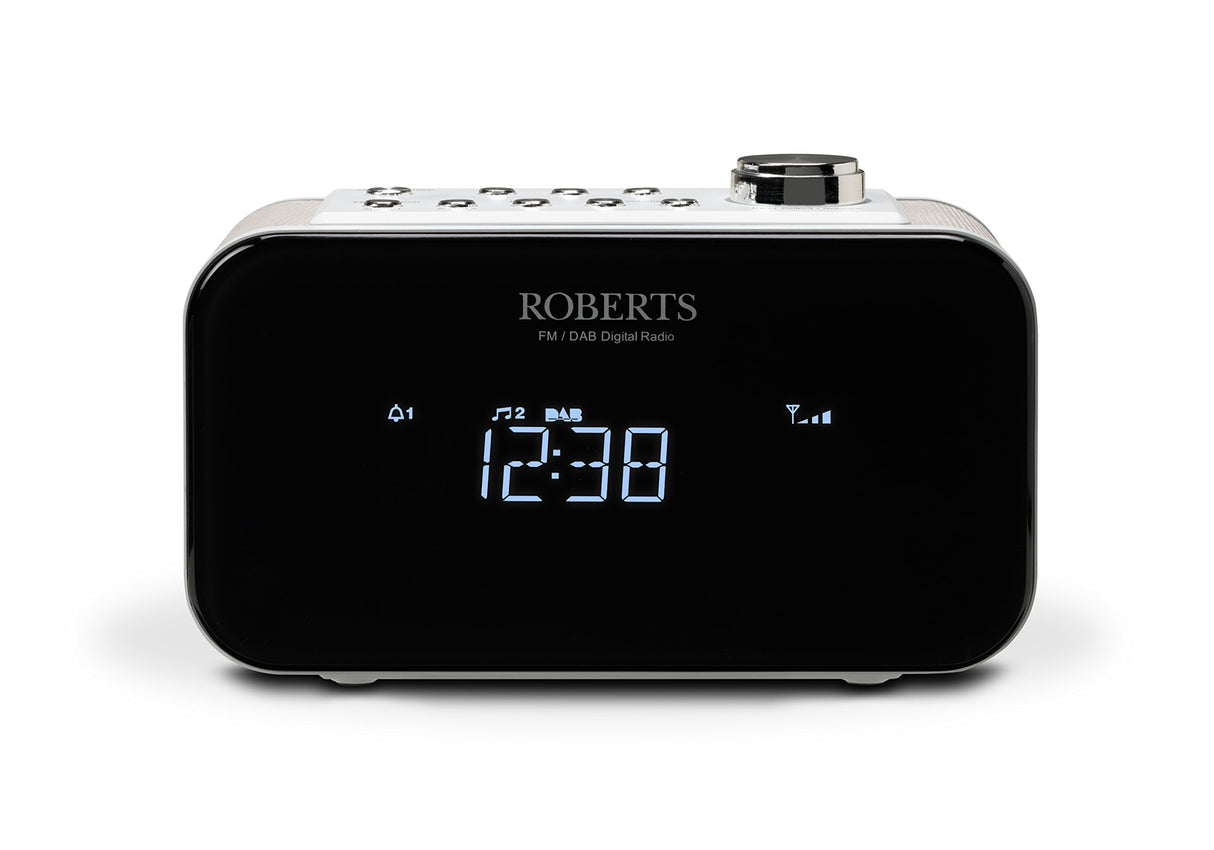 Roberts Radio ORTUS2W Dab+/Dab/FM Despertador Radio con Carga USB Smartphone - Blanco