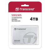 Transcend 4TB SSD230S 2.5 Pulgadas SATA III 6 GB/s Disco de Estado Sólido Interno 3D TLC NAND con Caché DRAM TS4TSSD230S