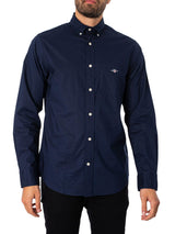 GANT Reg Poplin Shirt Camisa de Vestir, Marine, L para Hombre