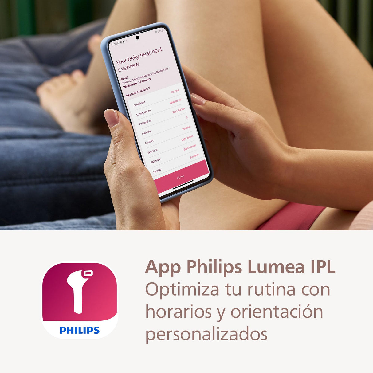 Philips Depiladora Lumea IPL serie 8000 - depilación con tecnología SenseIQ, 2 accesorios para cuerpo y cara, para uso con cable (modelo BRI944/00)