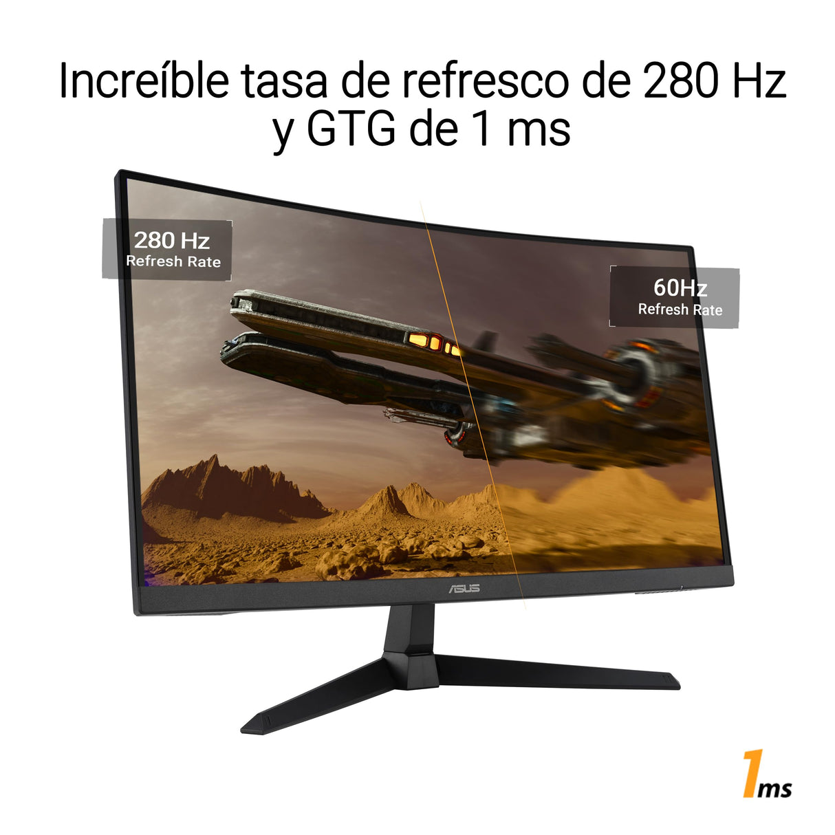 ASUS TUF Gaming VG27VQM1B - Monitor Gaming de 27 Pulgadas Full HD, Curvo, 280 Hz, ELMB, 1 ms de Tiempo de Respuesta, FreeSync Premium, 90% DCI-P3, DisplayWidget Center