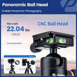 Fotopro Trípode Horizontal para cámara de 160 cm con Cabeza de Bola de 360 Grados, Placa de liberación rápida para cámara de vídeo DSLR, trípode 2 en 1 y monopié, Carga máxima de 10 kg