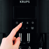 Krups Máquina de café Essential, molinillo de granos, cafetera espresso, pantalla LCD, limpieza automática, boquilla de vapor para capuchino negro YY8135FD