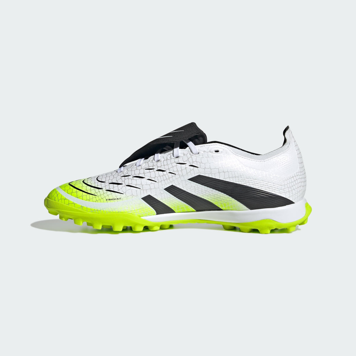 adidas Predator League Fold-Over Tongue Turf Football Boots, Botas de fútbol Unisex Adulto, Cloud White/Core Black/Lucid Lemon, 36 EU