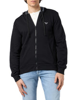 Emporio Armani Iconic Terry Sweater Hombre, Negro (Black), XL