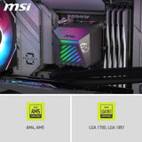 MSI MAG CORELIQUID A15 240 AIO CPU Liquid Cooler - Base de cobre con cobertura completa, diseño de canal de agua mejorado, ARGB GEN2, ventilador CycloBlade 9, radiador de flujo dividido, ventilador