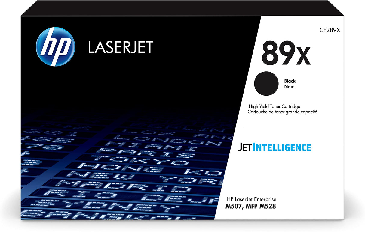 HP 89X CF289X, Negro, Cartucho Tóner de Alta Capacidad Original, de 10.000 páginas, para impresoras HP LaserJet Enterprise M507x, M507dn, MFP M528f, MFP M528dn y HP LaserJet Enterprise Flow MFP M528z