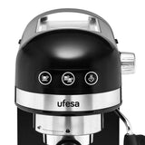 Ufesa Palermo Cafetera Espresso y Capuccino, 20 Bares, 1350W, Panel Táctil, Vaporizador Orientable, Sistema Thermoblack, Depósito 1.4 l, Apagado automático