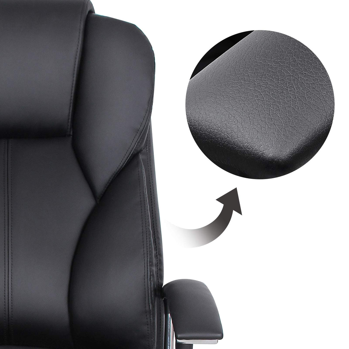 SONGMICS Silla de Oficina, Silla de Escritorio, Silla de Juego con Reposabrazos, Silla de Ordenador, Silla Ejecutiva, Altura Ajustable , para Estudio, Negro Tinta OBG57B