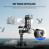 NEEWER GM102 Cabezal Gimbal para Trípode Monópode Teleobjetivos, 360° Cabezal Trípode Cámara Panorámica, Ajuste 3 Ejes, Aleación Aluminio CNC Resistente, Liberación Rápida Tipo Arca, Carga Máx 15kg