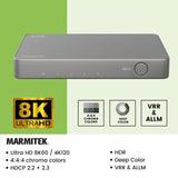 HDMI 2.1 Switch - AS48-4K 120Hz - Conmutador Gaming HDMI 8K - HDMI 2.1 - HDR - Funciones PS5 y Xbox - ALLM - VRR - QFT - QMS - 4 entradas/1 Salida - Adaptador HDMI 4K120-48Gbps - Dolby Digital