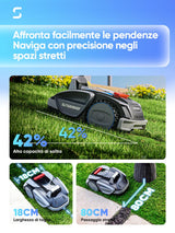 Sunseeker V3 Plus Robot cortacésped 1000㎡, Robot cortacésped inalámbrico con un Solo Clic, evitación de obstáculos Inteligente Visual AI, inclinación del 42%, bajo Ruido, navegación multizona