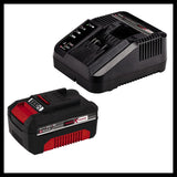 Einhell Taladro con batería TE-CD 18/40 Li + amoladora angular con batería TC-AG 18/115 Li PXC (iones de Li, 18V, incl. batería 4Ah y cargador, accesorios de amoladora angular, caja de puntas, bolsa)