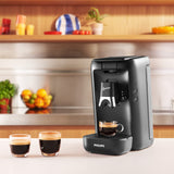Philips Senseo Maestro - Máquina de café con depósito de agua de 1,2 litros, selección de intensidad y función de memoria, producto verde, color: negro, (CSA260/61)