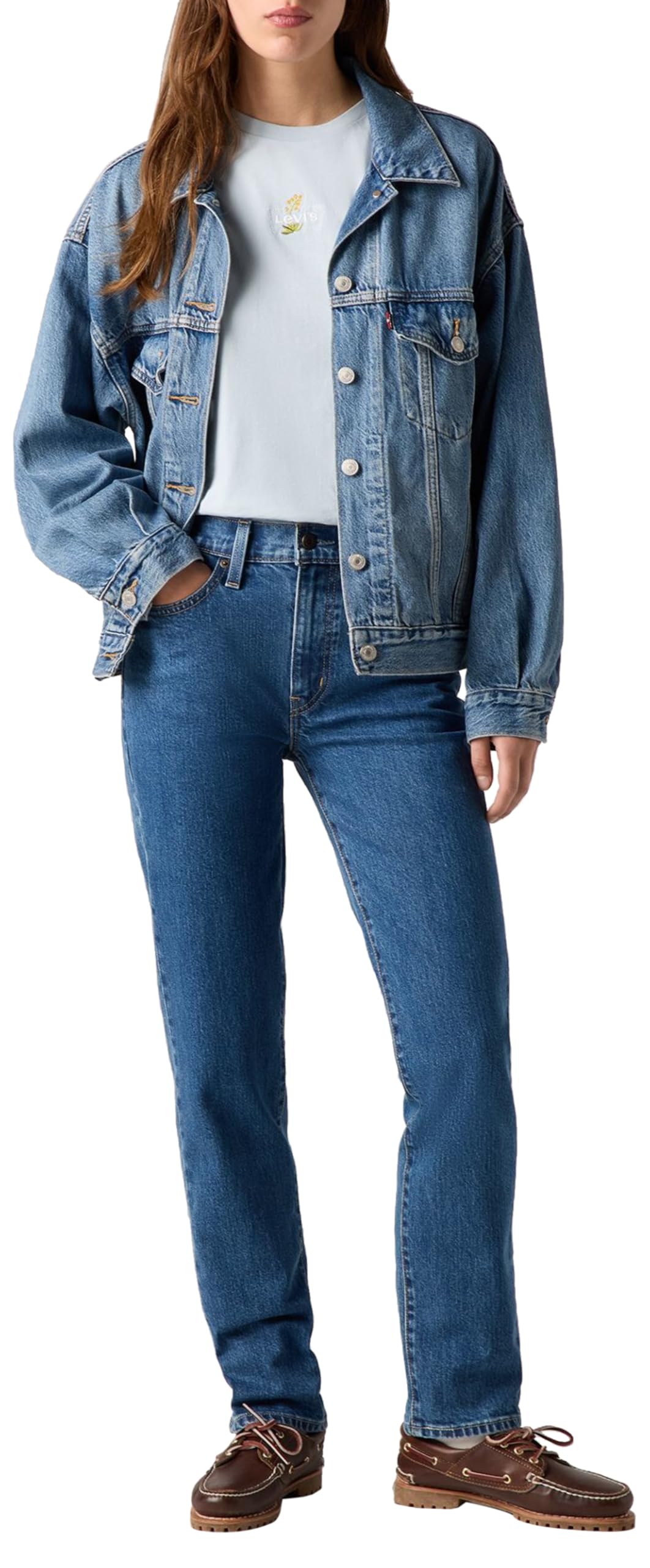 Levi's 724 High Rise Straight, Vaqueros Mujer, Mosey Mid Stone, 30W / 32L
