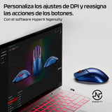 HyperX Pulsefire Haste 2 S - Ratón Gaming inalámbrico, Carcasa de magnesio, Ultra-Ligero 64g, batería 120h, Glass Skates, Sensor 26K, Color Azul