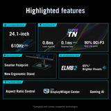 ASUS ROG Strix XG248QSG Ace - Monitor Gaming para Esports de 24,1 Pulgadas, Super TN FHD (1920 x 1080), 610 Hz (OC), 0,1 ms, ELMB 2, VRR, DisplayHDR 400, DisplayWidget Center, HDMI 2.1