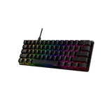 HyperX Alloy Origins 60 – Teclado mecánico para juegos - Formato ultracompacto al 60 % – Tecla HyperX Aqua (táctil) - Cubiertas de PBT de doble capa de las teclas - Retroiluminación LED RGB