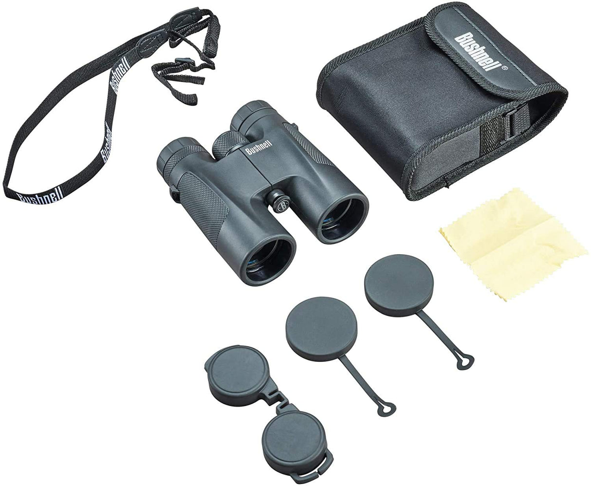 Bushnell - Powerview - 10x42 - Negro - Prisma de techo - Enfoque instantáneo - Dioptrías ajustables - Resistencia extrema - Turismo - Viajes - Diseño robusto - Prismáticos - 141042