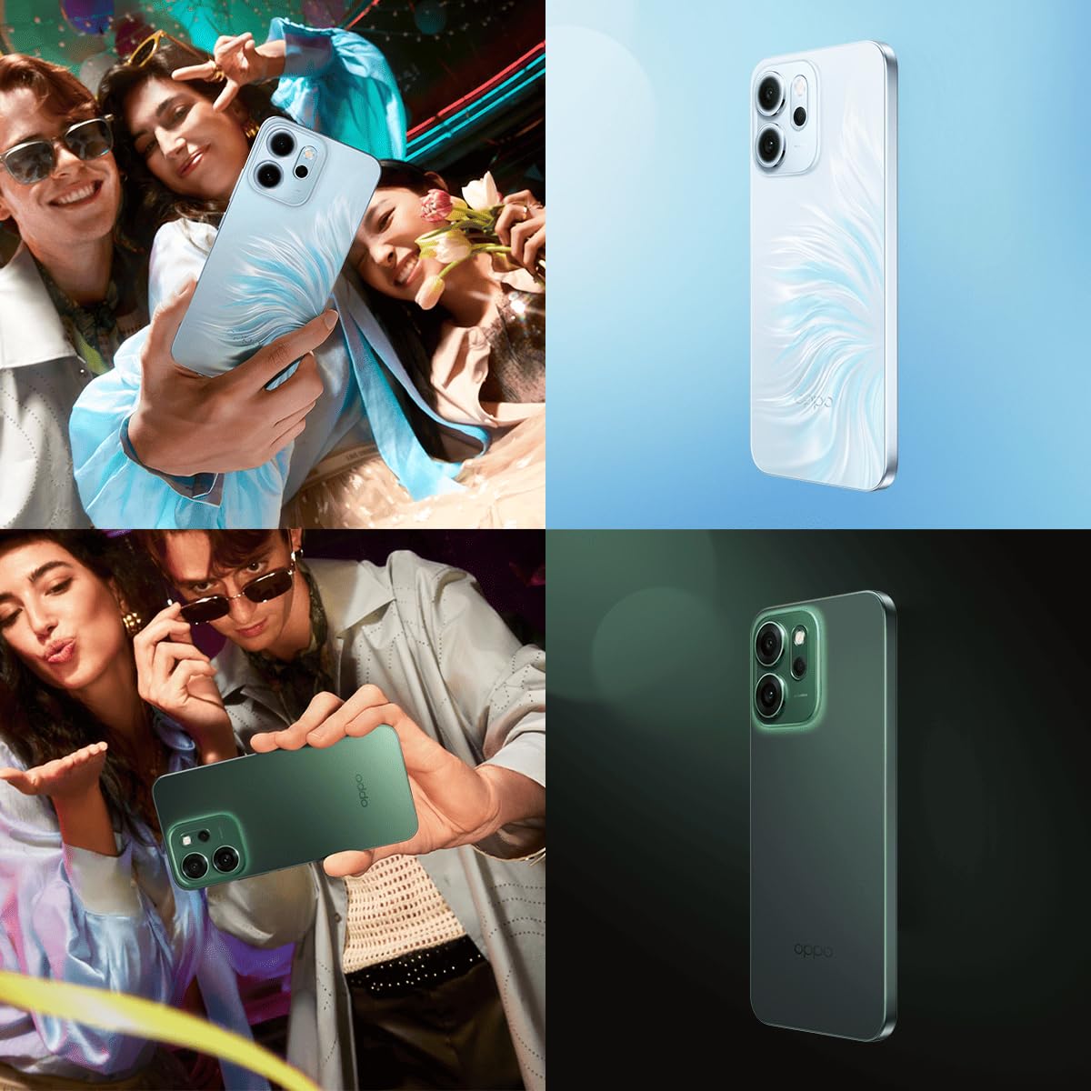OPPO Reno14 F 5G – Smartphone Libre con IA, 8GB RAM + 256GB, Cámara Triple 50MP, Batería 6000mAh, Carga Rápida 45W, Pantalla AMOLED 120Hz, IP69, Dual SIM, Android, Versión Española - Opal Blue