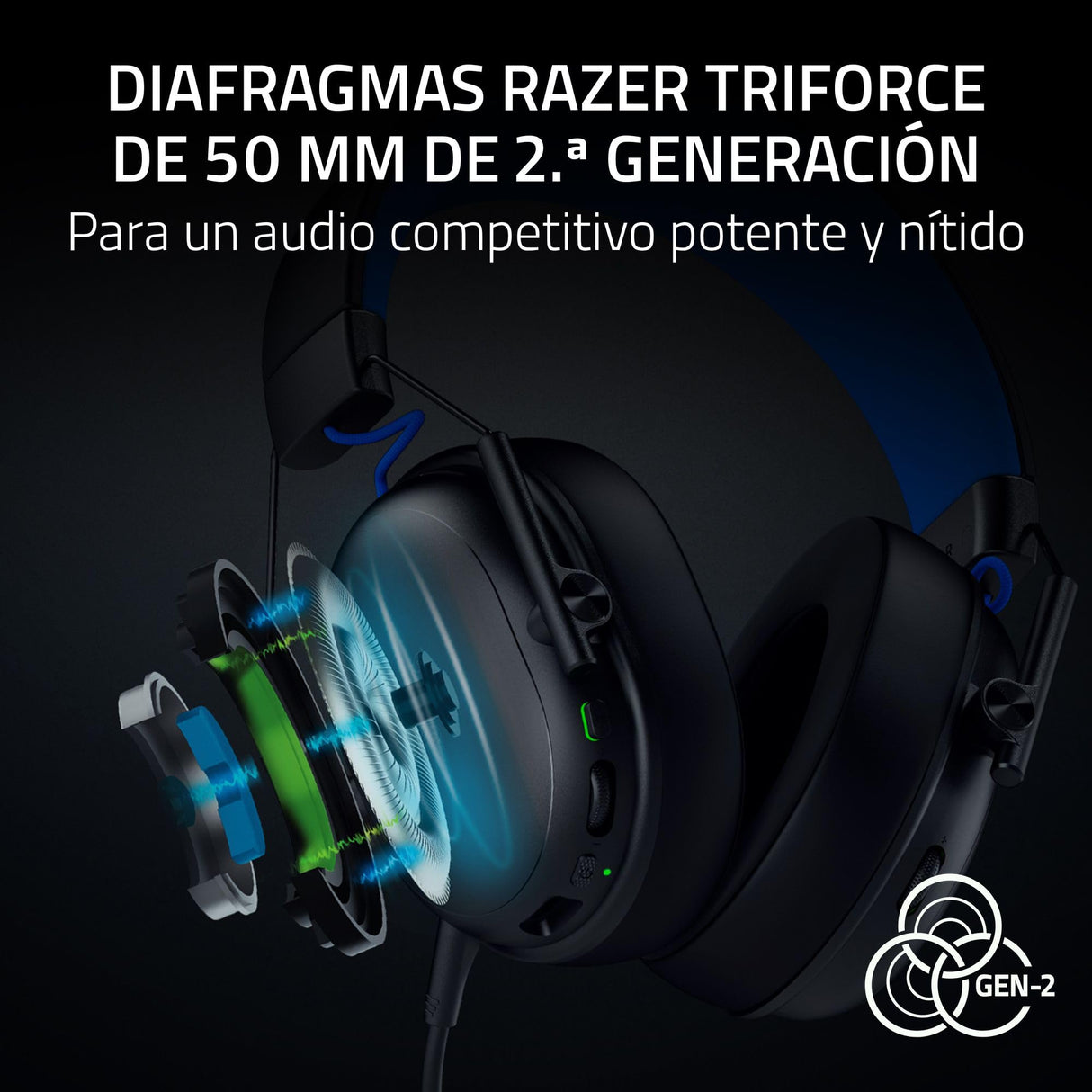 Razer BlackShark V3 X HyperSpeed for PlayStation - Auriculares inalámbricos para esports - Ultraligeros 270g - TriForce 50mm - Micrófono desmontable - HyperSpeed 2,4 GHz & Bluetooth - PS5/PC | Negro
