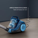 Rowenta Swift Power RO2981 Total Care, aspiradora sin bolsa, sistema ciclónico, depósito 1.5 L, cepillo parquet, boquilla 2 en 1 para ranuras, tapicerías y pelo mascotas, 77 dB, Multicolor