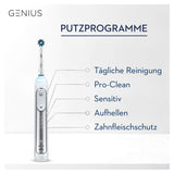 Oral-B Genius 8500n - Cepillo de dientes eléctrico, recargable, con 1 mango conectado por Bluetooth, detector de posición, plateado, 1 cabezal y 1 funda de viaje