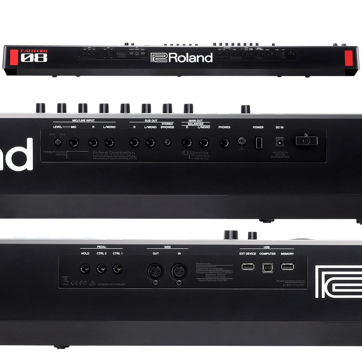 TECLADO SINTETIZADOR Roland FANTOM-08 – Teclado sensible a la velocidad de 88 notas | Miles de sonidos acústicos y electrónicos de Roland | Tecnologías ZEN-Core y SuperNATURAL | Secuenciador TR-REC