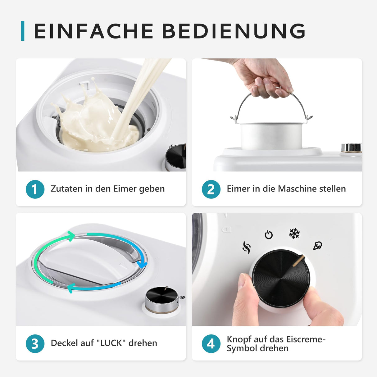 EUHOMY Máquina de helados con compresor, 0,8 L, 100 W, máquina de hielo autorefrigerante, para helados, batidos, yogur congelado, batidos de leche, con cuenco y plantillas de recetas