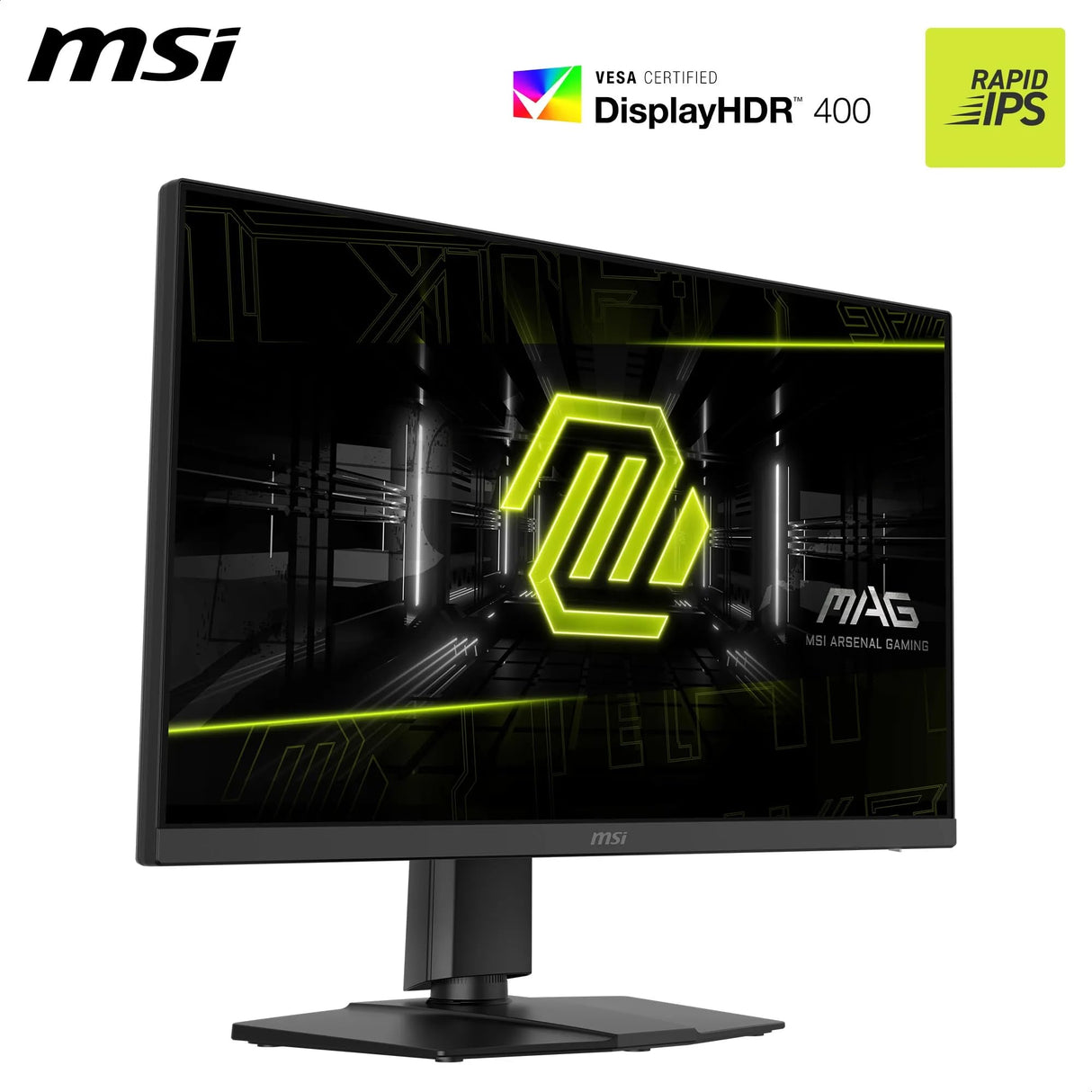 MSI mag 272URDF E16 Monitor Gaming, 27-Inch, 4K UHD, 3840x2160, Rapid IPS, 0.5ms, DisplayHDR 400, Eye Care, AI Vision, Dual-Mode, HDMI 2.1, DP 1.4a, Tilt/Height Adjustable, Negro