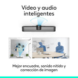 Logitech MeetUp, Sistema de Cámara para Conferencias, Webcam Ultra HD 4K/1080p/720p, 3 Micrófonos/Altavoces Personalizables, Amplio Campo Visual 120 grados, PC/Mac/Portátil/Macbook/Tablet Negro