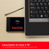 SanDisk Ultra 3D SSD 4 TB SATA 2.5", 3D NAND Technologie, n-Cache 2.0 Technologie, con hasta 560 MB/s, Negro
