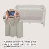 lionelo Ellen Cuna de Viaje 3 en 1 de 0 a 3 años, Cuna Colecho para Recién Nacidos y Mayores hasta 15 kg, 2 Alturas de Colchón, Correas de Amarre, Entrada Lateral con Cremallera, 2 Ruedas Bolsa