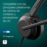EPOS Impact 760 Auriculares USB-C y USB-A con Micrófono y Cancelación de Ruido, para Oficina y Negocios