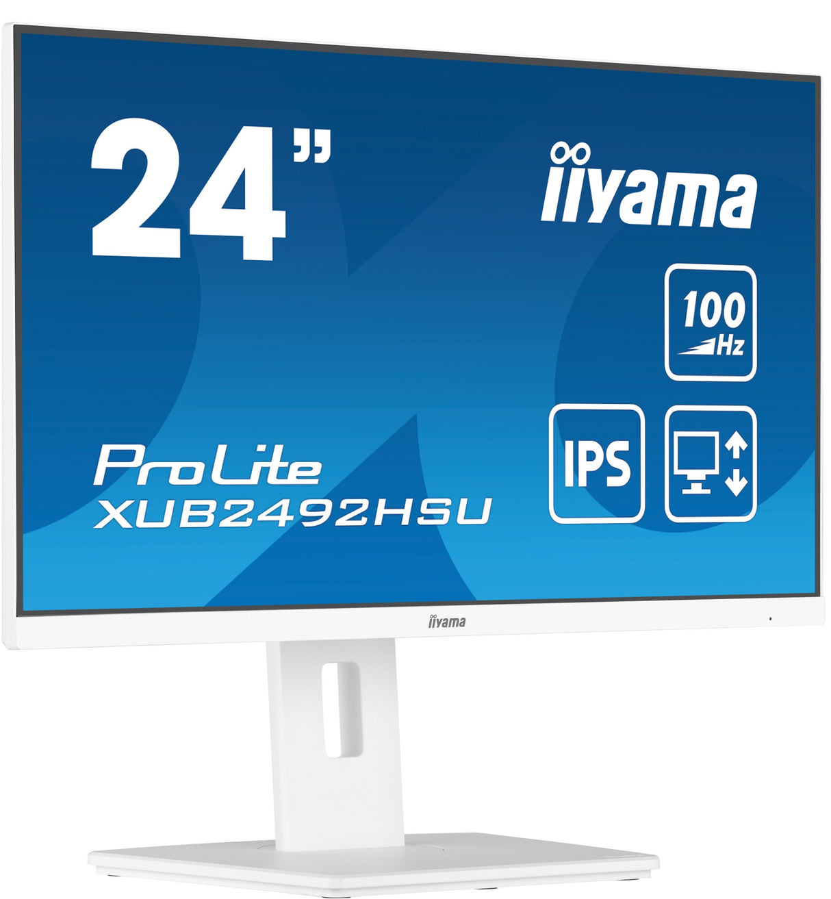 iiyama XUB2492HSU-W6 24" Blanco Panel IPS, 1920x1080100Hz, 15cm Regulable en Altura, Pivotante, Pivot, 250cd/m², Altavoces, HDMI, DisplayPort, 0,4ms MPRT, FreeSync, USB 4X 3.2 (23,8" Vis)