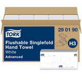 Tork 290190 Toallas de mano Advanced desechables, plegadas en V compatibles con el sistema de Tork H3, 2 capas, blanco, 15 x 250 hojas (23 x 23 cm)