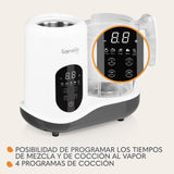 LIONELO BABYMENU Procesador de Alimentos para Bebés Multifuncional 300 4 Programas Cocer al Vapor, Batir Calentar Descongelar, Recetas Online