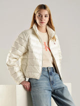 Calvin Klein Cazadora acolchada Mujer Down Shine brillante, Marfil (Ivory), XL